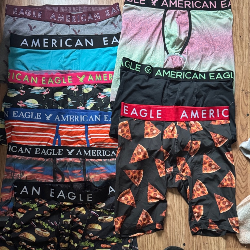 9 American Eagle Outfitters Men's Boxer Briefs - Bold Multi-Color Collection